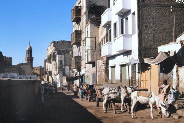 Street in town of Esna on left bank of the Nile. Egypt.