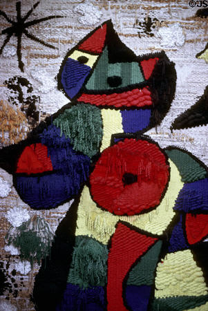 Detail of tapestry in Fundació Joan Miró Museum. Barcelona, Spain.