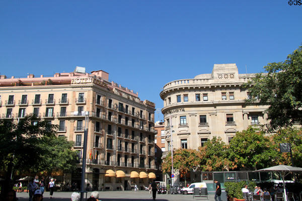 Neoclassical buildings on Plaça de la Seu. Barcelona, Spain.