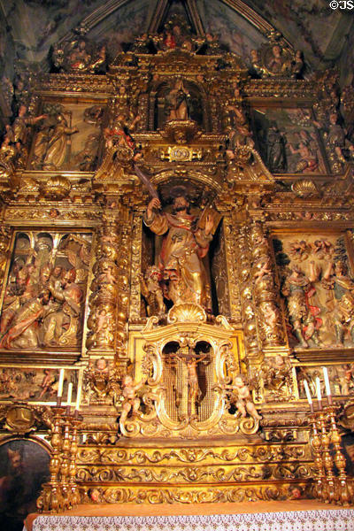Evangelist St Mark altarpiece (1683-92) by Bernat Vilar at Barcelona Cathedral. Barcelona, Spain.