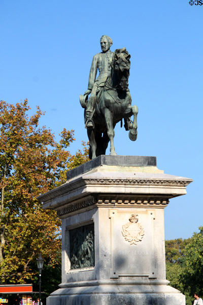 Equestrian statue (1887) of Joan Prim i Prats (1814 -70) Spanish general & statesman by Lluís Puiggener i Fernández in Ciutadella Park. Barcelona, Spain.