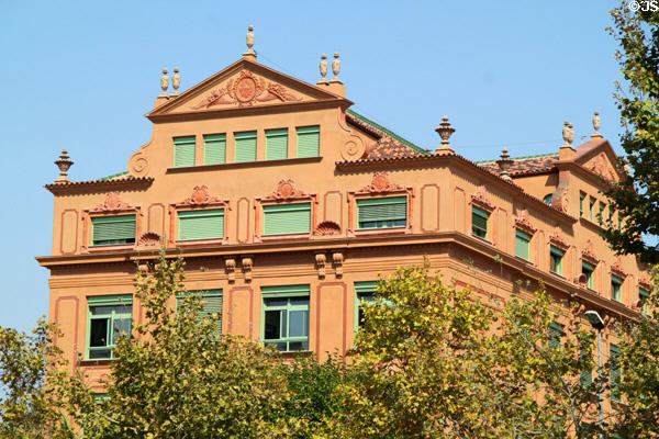 Heritage building near Barcelona's Arc de Triomphe. Barcelona, Spain.