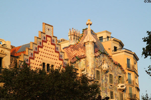 Casa Amatller & Casa Batlló rooflines. Barcelona, Spain.
