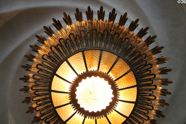 Reception hall ceiling lamp at Casa Batlló. Barcelona, Spain.