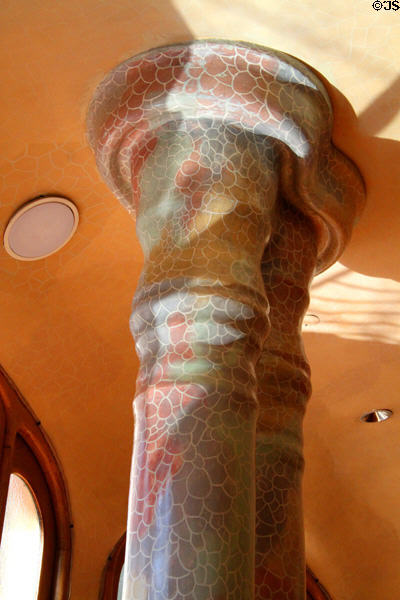 Dining room pilars at Casa Batlló. Barcelona, Spain.