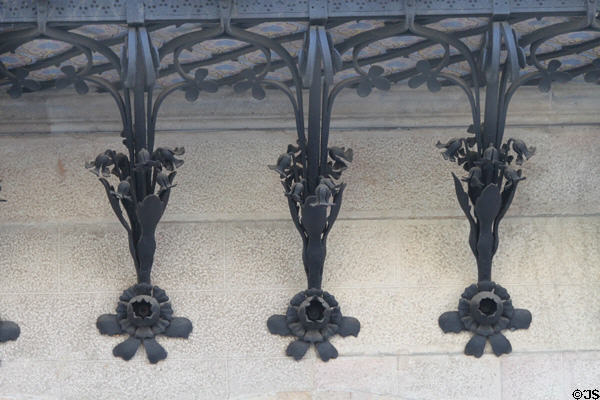 Wrought iron supports on Casa Amatller. Barcelona, Spain.