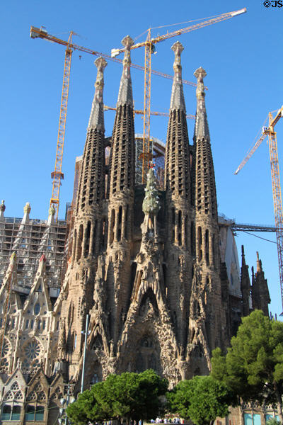 Nativity facade of Sagrada Familia. Barcelona, Spain.