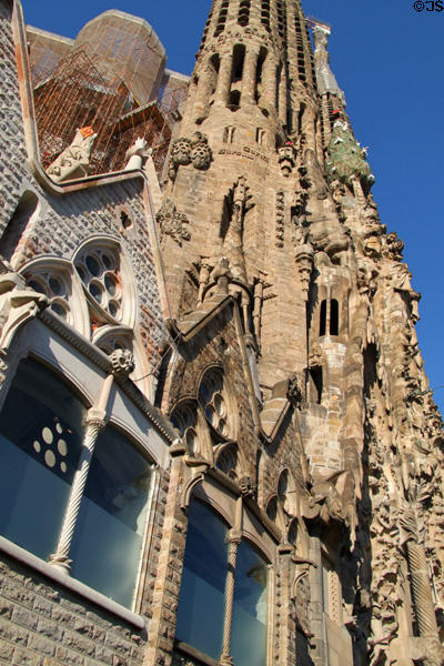 Nativity Facade at Sagrada Familia. Barcelona, Spain.