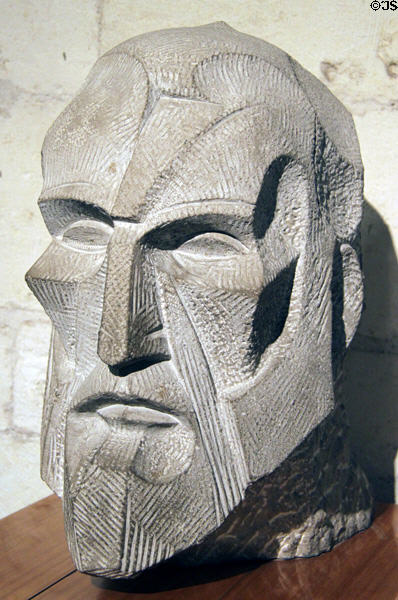 Antoni Gaudí portrait head (1989) by Josep Maria Subirachs at Sagrada Familia. Barcelona, Spain.