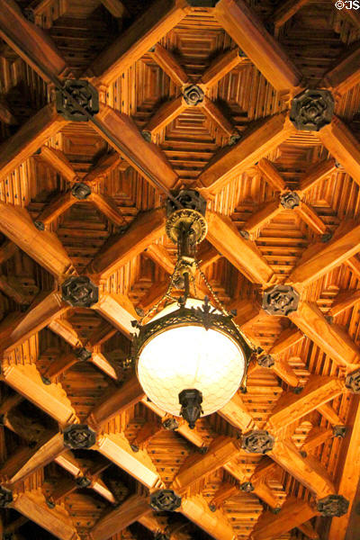 Ceiling over stairs on main floor at Palau Güell. Barcelona, Spain.