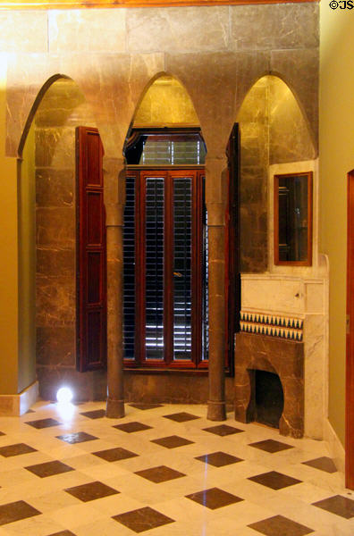 Master bedroom on third floor at Palau Güell. Barcelona, Spain.