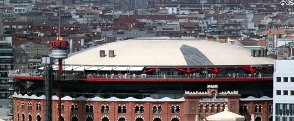 Roof added above Arenas de Barcelona on Plaça d'Espanya. Barcelona, Spain.