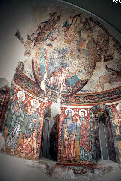 Fresco from Cathedral of St. Peter of Urgell (12th C) at Museu Nacional d'Art de Catalunya. Barcelona, Spain.