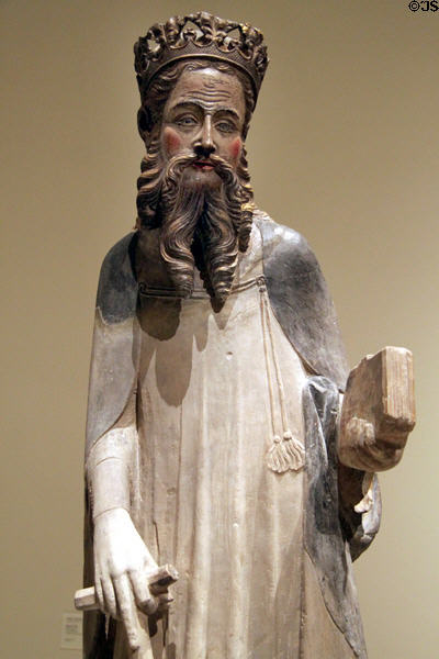 Carving of St. Anthony Abbot (c1350) by Jaume Cascalls at Museu Nacional d'Art de Catalunya. Barcelona, Spain.