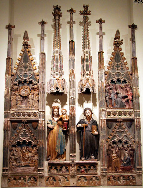Altarpiece of Mary with St. Anthony Abbot (c1378-90) from Catalunya at Museu Nacional d'Art de Catalunya. Barcelona, Spain.