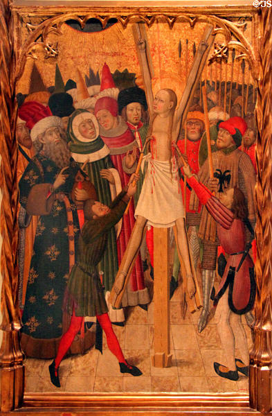 Martyrdom of Ste. Eulalia painting (c1442-45) by Bernat Martorell at Museu Nacional d'Art de Catalunya. Barcelona, Spain.