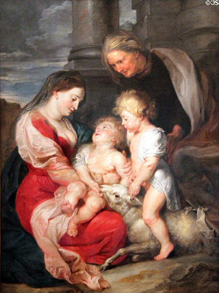 Mary, Christ, John the Baptist & Ste. Isabel painting (c1618) by Peter Paul Rubens at Museu Nacional d'Art de Catalunya. Barcelona, Spain.