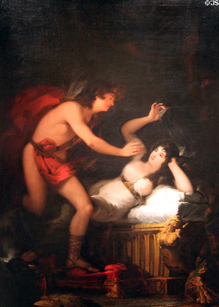 Allegory of Cupid & Psyche painting (1798-1805) by Francisco de Goya at Museu Nacional d'Art de Catalunya. Barcelona, Spain.