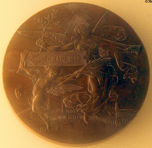 Medal from Universal Exposition of Barcelona (1888) by Eusebi Arnau at Museu Nacional d'Art de Catalunya. Barcelona, Spain.