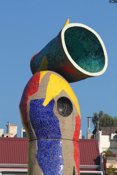 Detail of Dona i Ocell (Woman & Bird) statue by Joan Miró in Parc de Joan Miró. Barcelona, Spain.
