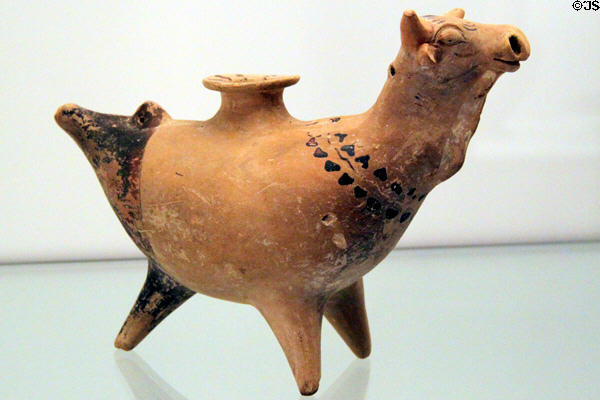 Greek or Sicilian animal shaped vessel (6thC BCE) at Museu d'Arqueologia de Catalunya. Barcelona, Spain.