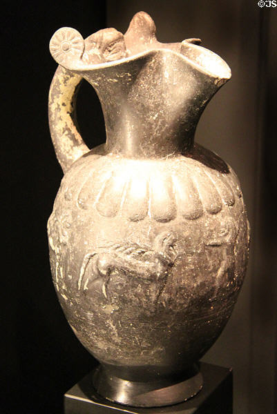 Etruscan vase (7thC BCE) at Museu d'Arqueologia de Catalunya. Barcelona, Spain.