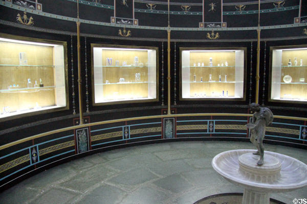 Gallery of ancient glass at Museu d'Arqueologia de Catalunya. Barcelona, Spain.