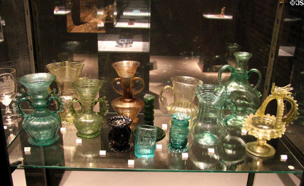 Glass vessels from Andalusia (18th-19thC) at Museu d'Arqueologia de Catalunya. Barcelona, Spain.