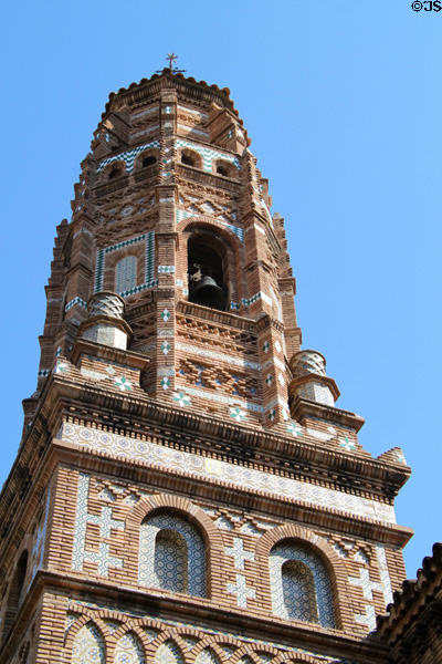 Tower of Utebo from Aragon at Poble Espanyol (1929 replica). Barcelona, Spain.