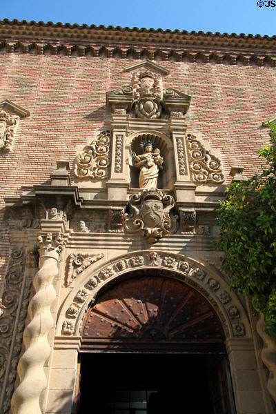 Portal of Church of the Carmelites from Aragon at Poble Espanyol (1929 replica). Barcelona, Spain.