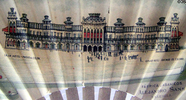 Drawing of Grand Hotel 1888 Universal Exposition at Barcelona at Museum of Decorative Arts. Barcelona, Spain.