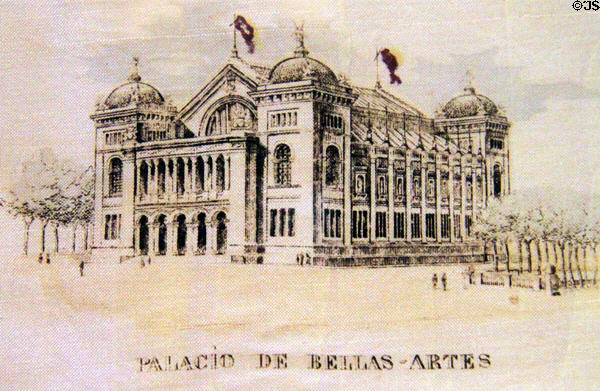 Image of Fine Arts Palace 1888 Universal Exposition at Barcelona at Museum of Decorative Arts. Barcelona, Spain.