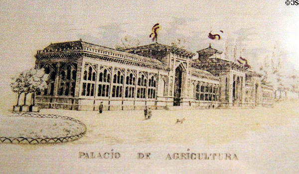 Image of Agriculture Palace 1888 Universal Exposition at Barcelona at Museum of Decorative Arts. Barcelona, Spain.