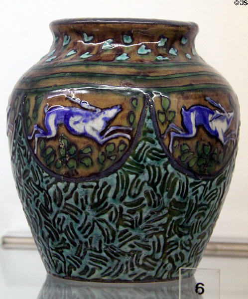 Stoneware vase in Turkish-Persian style (1916) by Andre Metthey at Ceramics Museum of Barcelona. Barcelona, Spain.
