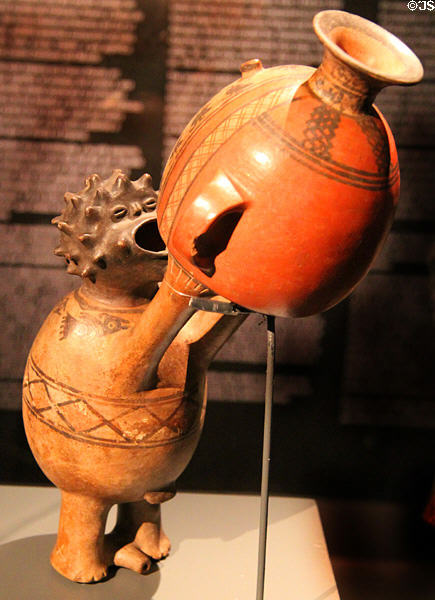 Ceremonial receptacle (Pajcha) (1450-1533) from Inca Culture, Peru at Barbier Mueller Precolumbian Art Museum. Barcelona, Spain.