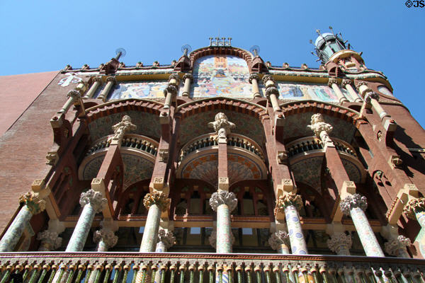 Facade of Palace of Catalan Music. Barcelona, Spain.