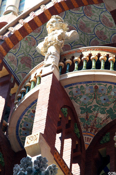Intricate decoration on Palace of Catalan Music. Barcelona, Spain.