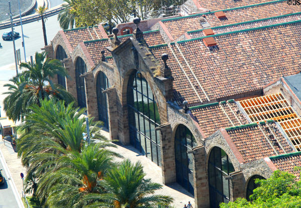 Barcelona Maritime Museum seen from top of Columbus Monument. Barcelona, Spain.
