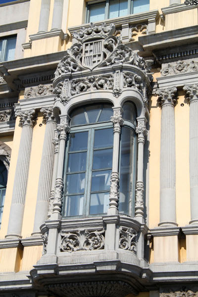 Window detail of Port de Barcelona building. Barcelona, Spain.