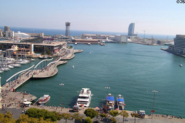 Overview of larger extant of Barcelona port. Barcelona, Spain.