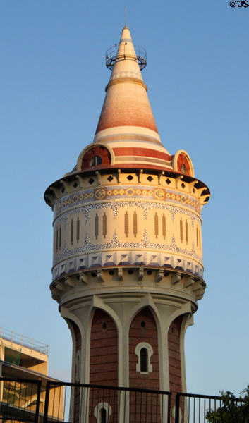 Water tower (1907) on Carrer del Gas. Barcelona, Spain. Architect: Josep Doménech i Estapà.
