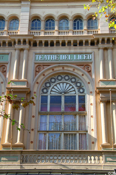 Facade of Gran Teatre del Liceu. Barcelona, Spain.