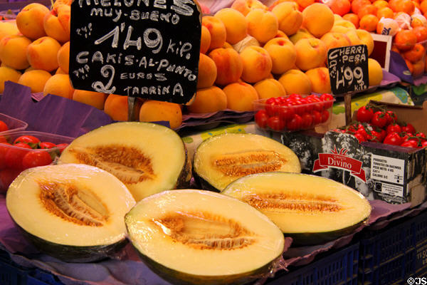 Fruit stand in Mercat St Josep. Barcelona, Spain.