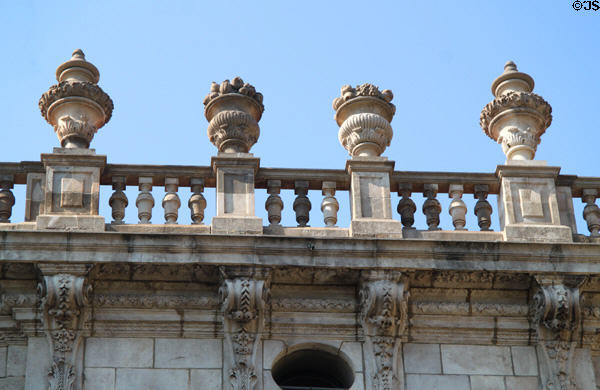 Roofline of Palau de la Virreina on La Rambla. Barcelona, Spain.
