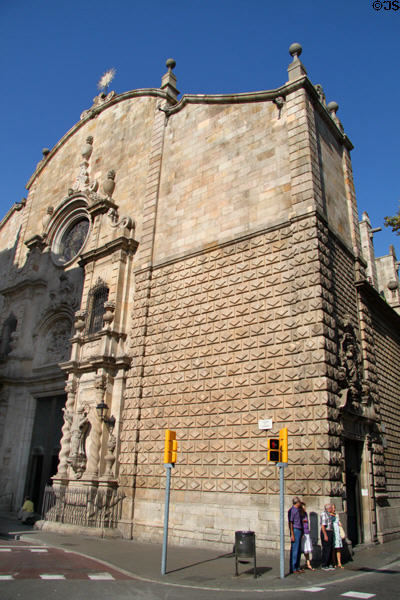 Baroque Mare de Déu de Betlem church on La Rambla. Barcelona, Spain.