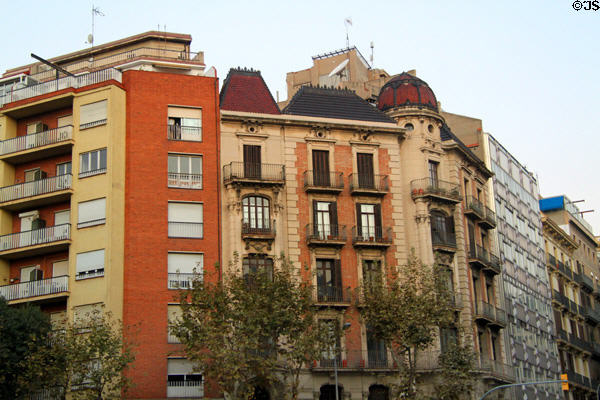 Mix of Eixample buildings at Balmes & Consell de Cent. Barcelona, Spain.