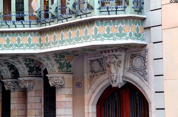Rear facade overhang of Palacio Baró de Quadras (aka Casa Asia). Barcelona, Spain.