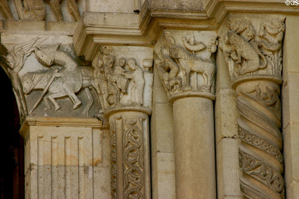 Detail of columns of Cathedral St Lazarre. Autun, France.