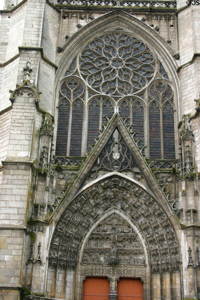 Cathedral St Étienne Gothic portal. Auxerre, France.