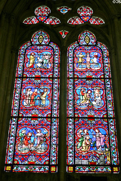Stained glass of Abbey of St Germaine. Auxerre, France.